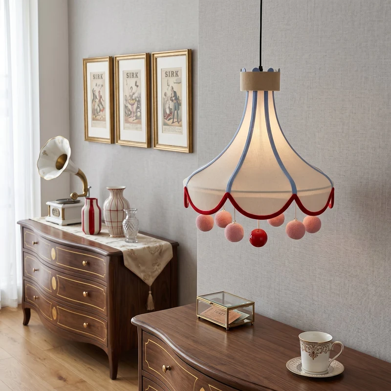 Tent Canopy Pom-Pom Pendant Ceiling Lamp
