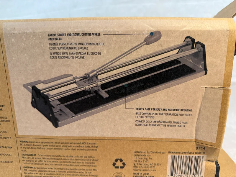 Blue Hawk Ceramic Tile Cutter 20 in. Model 0535110