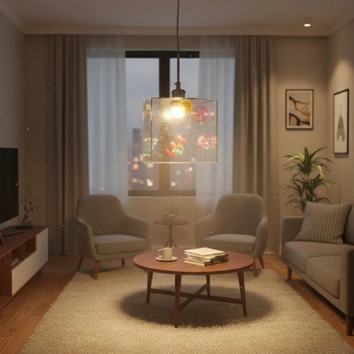 Confetti Cube Minimal Pendant Lamp