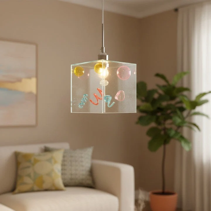Confetti Cube Minimal Pendant Lamp
