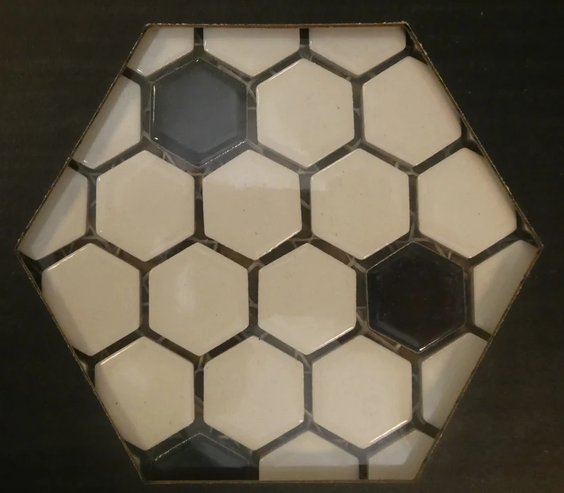 Mosaic Tile 1" White Hex with Black Dot - 10 12.25" x 10.5" sheets - New in Box!