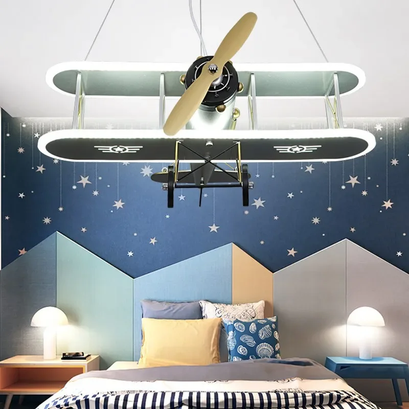 Vintage Plane Fun Bedroom Ceiling Lamp