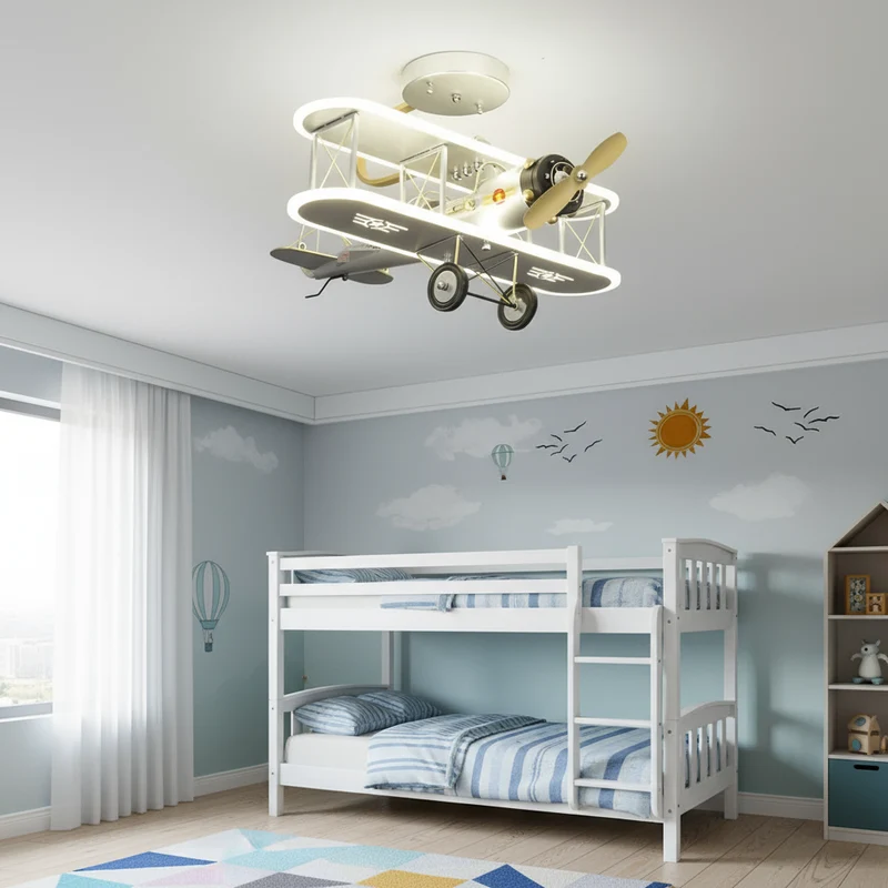 Vintage Plane Fun Bedroom Ceiling Lamp