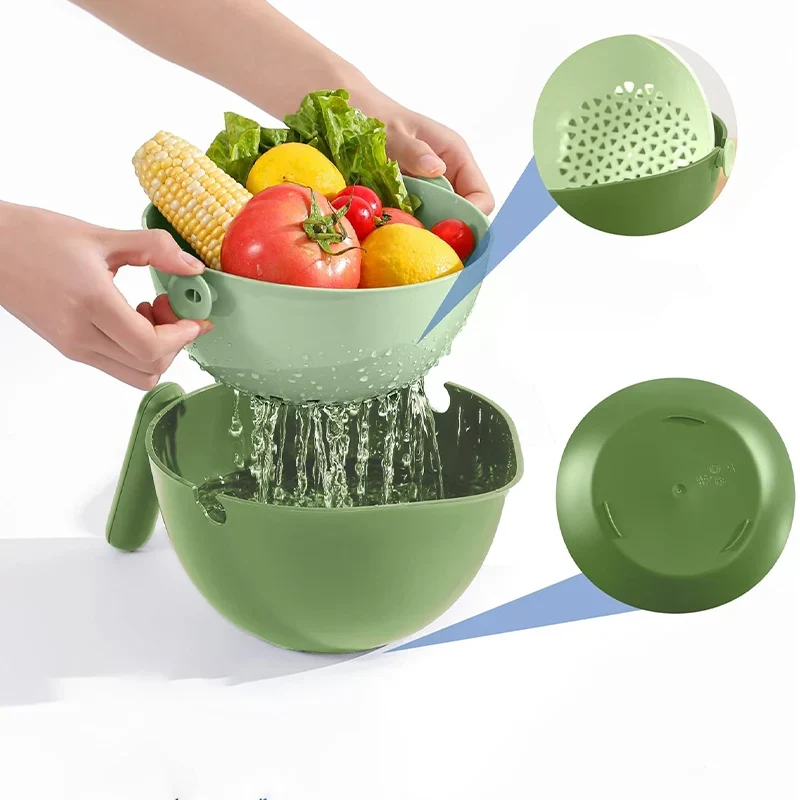 Double Layer Quick Vegetable Drainer Basket