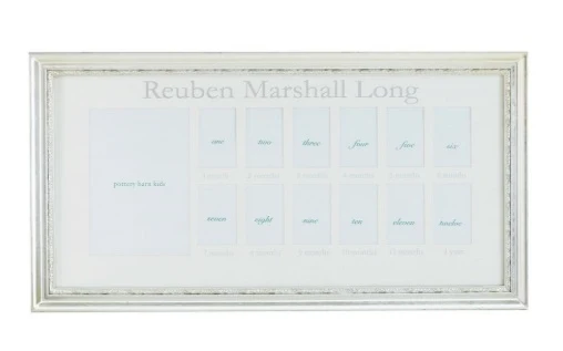 Pottery Barn Baby Silver Leaf First Year Frame - Brand New!