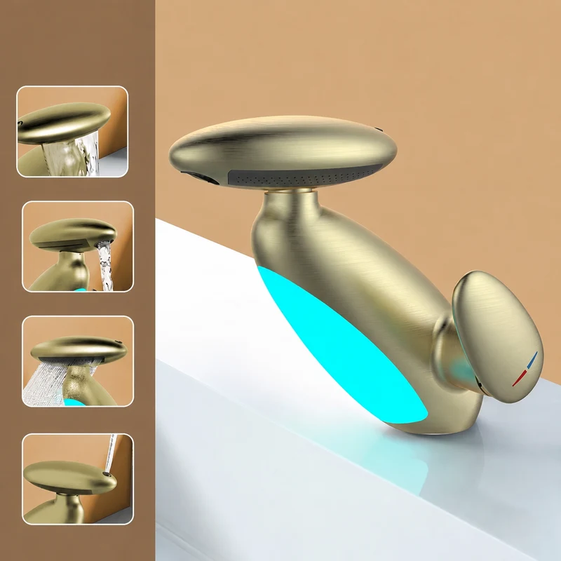 Sirena LED Whale Pull-Out Bathroom Sink Faucet