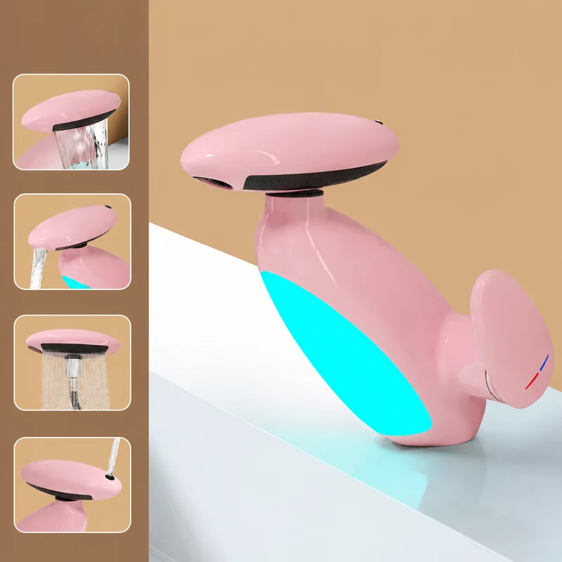 Sirena LED Whale Pull-Out Bathroom Sink Faucet
