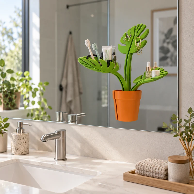 Mirror Pot Bathroom Organizer