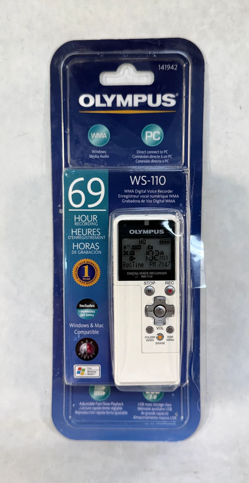Olympus WS-110 Digital Voice Recorder - Like New in Open Box