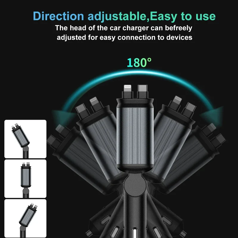 Starry Sky Retractable Cable Car Projector Charger