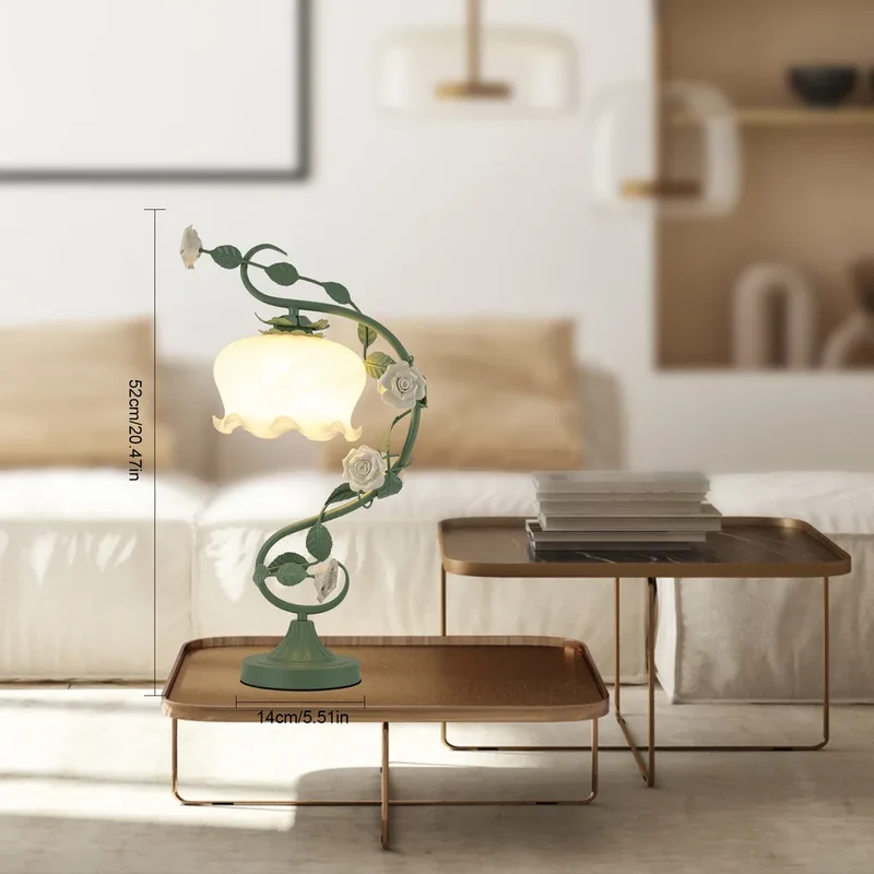 Artistic Nature-Themed Flower Desk Lamp