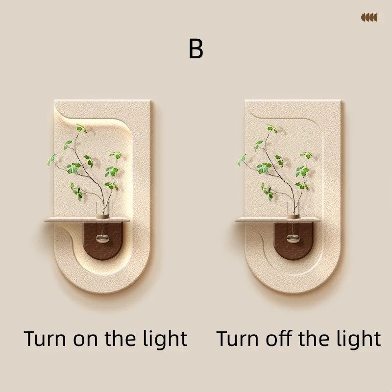 Entrance Decoration Green Plant Wall Vase Lamp