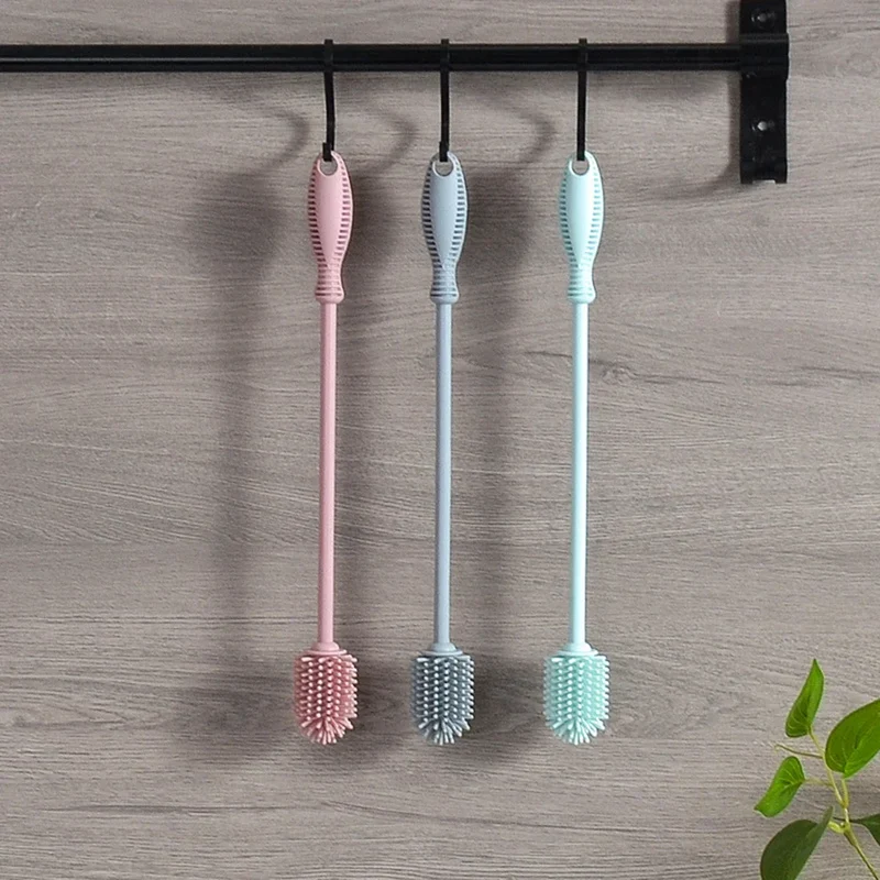 Easy Cleaning Baby Long Handle Silicone Bottle Brush