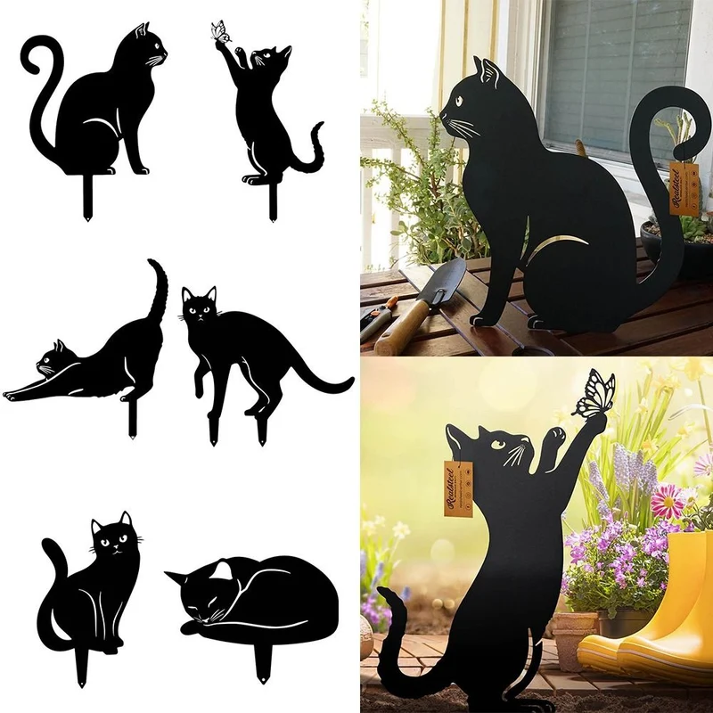 Mystical Black Cat Creative Garden Figure