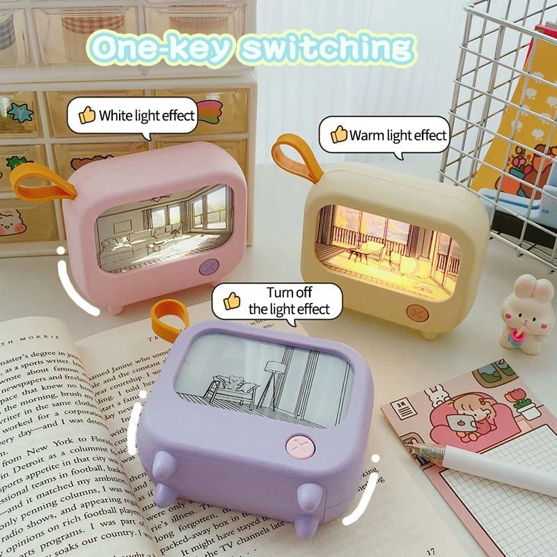 Mini Art TV Painting Decor Night Lamp