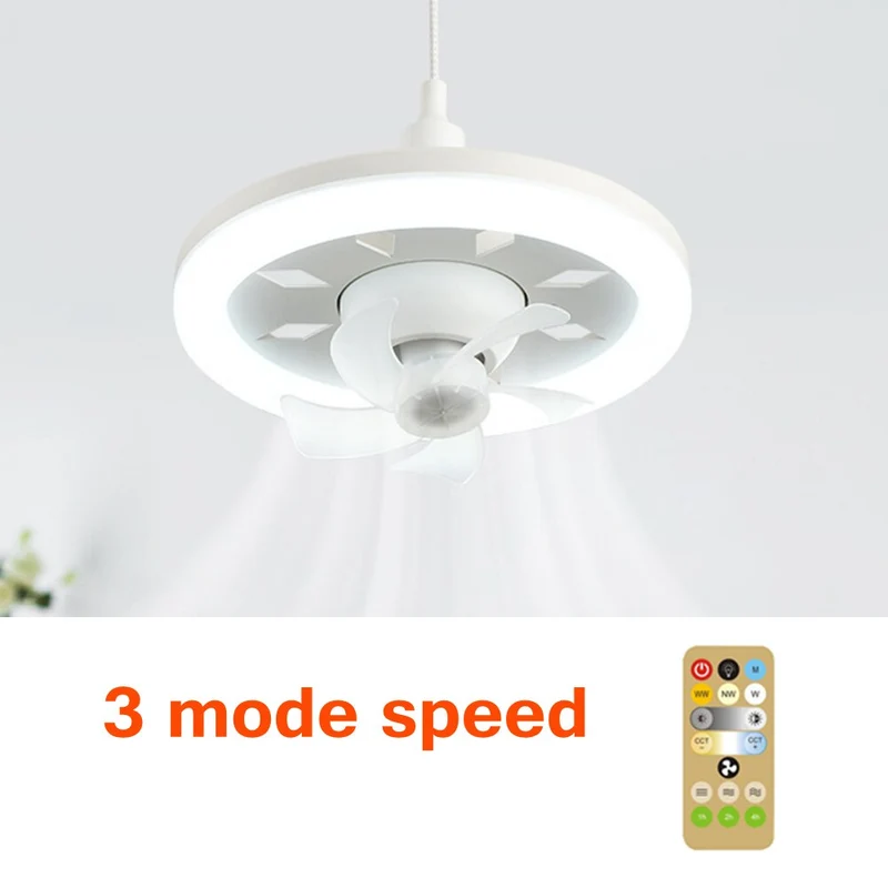 2in1 Radiant Rotating RC Ceiling Fan Lamp
