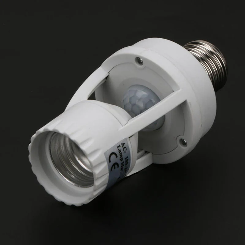 360 Rotating Motion Sensor Socket Switch Led Bulb Base