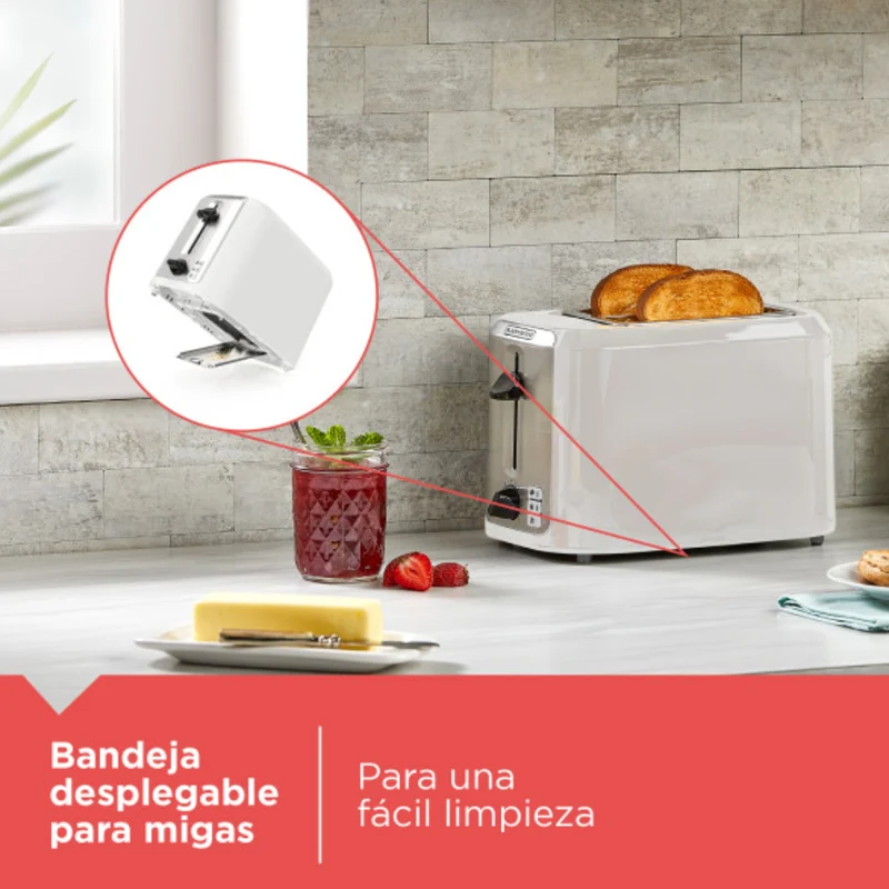 Black & Decker Tostador de Pan 2 Rebanadas, TR7827-1WDLA