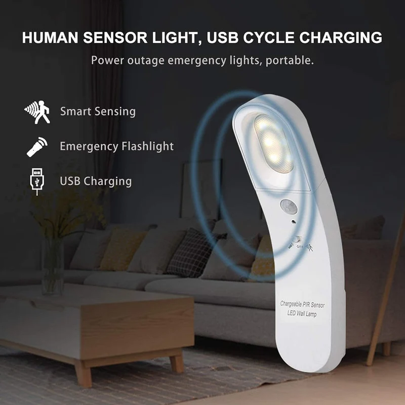 Motion Sensor Rotatable LED Wall Lamp
