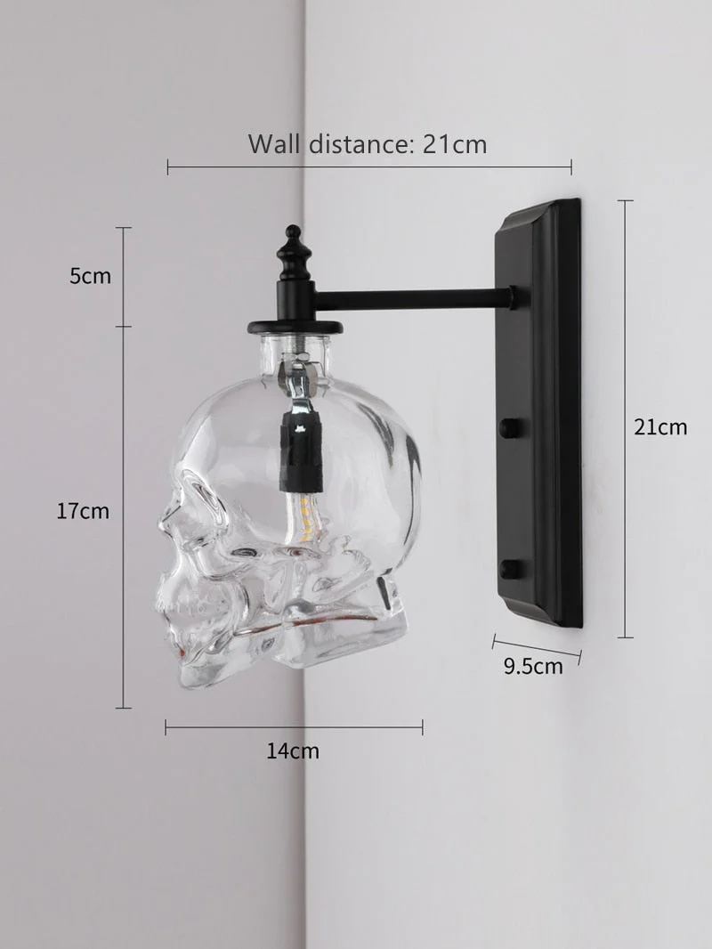 Retro Skull Glass Pendant Light