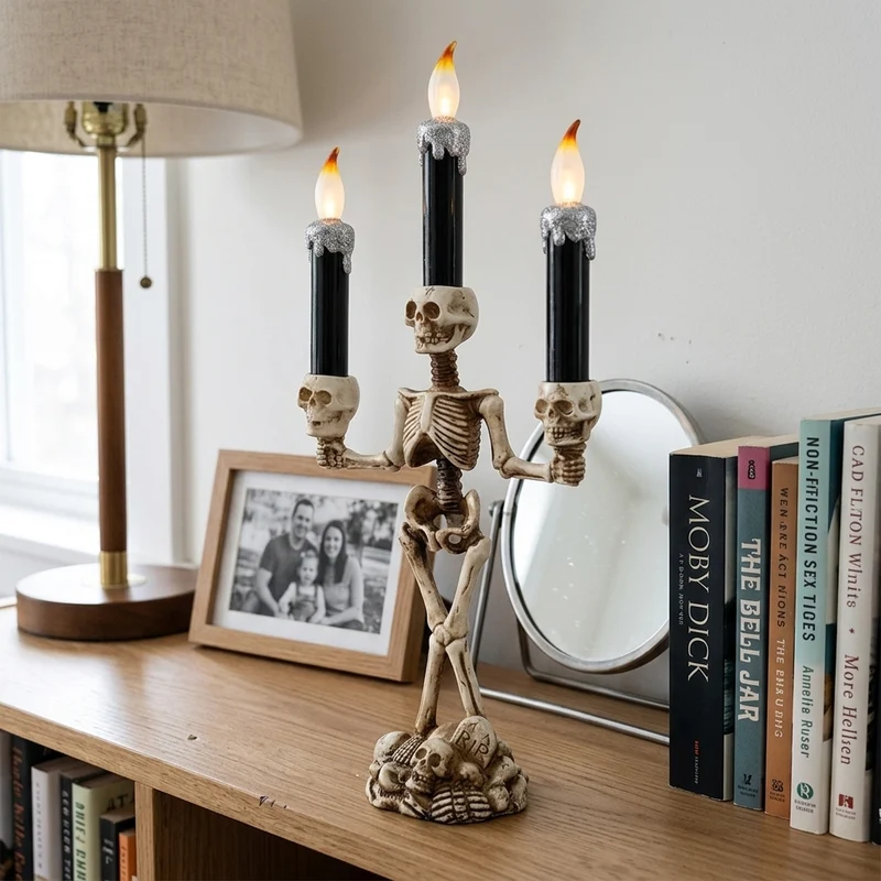 Scary Skeleton Halloween Candle Lights