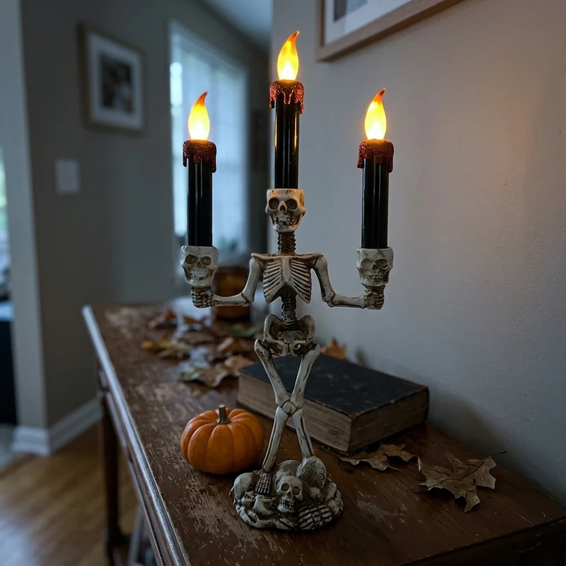 Scary Skeleton Halloween Candle Lights