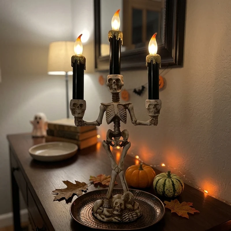 Scary Skeleton Halloween Candle Lights