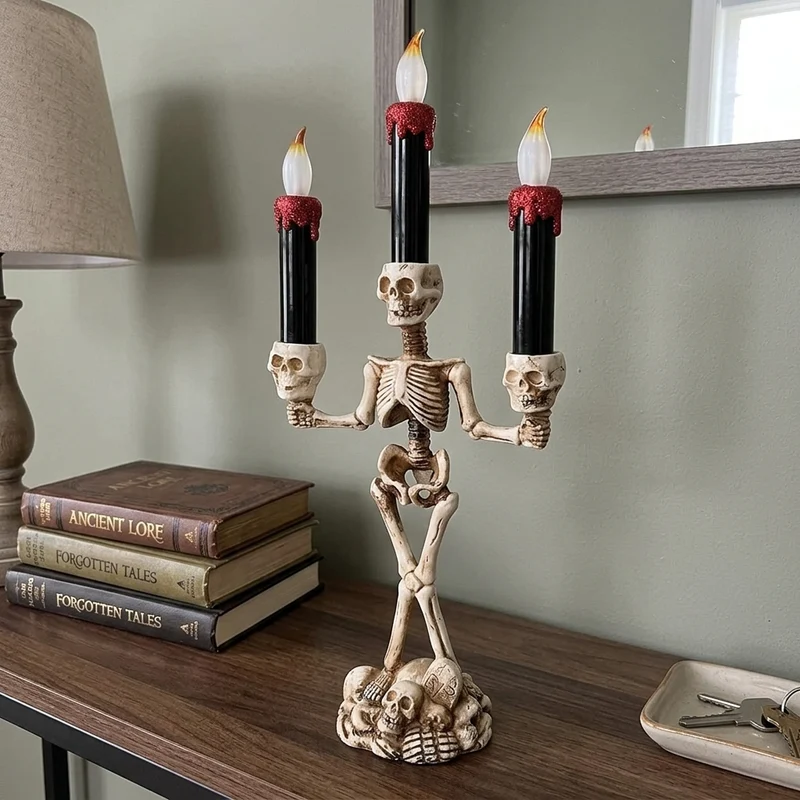 Scary Skeleton Halloween Candle Lights