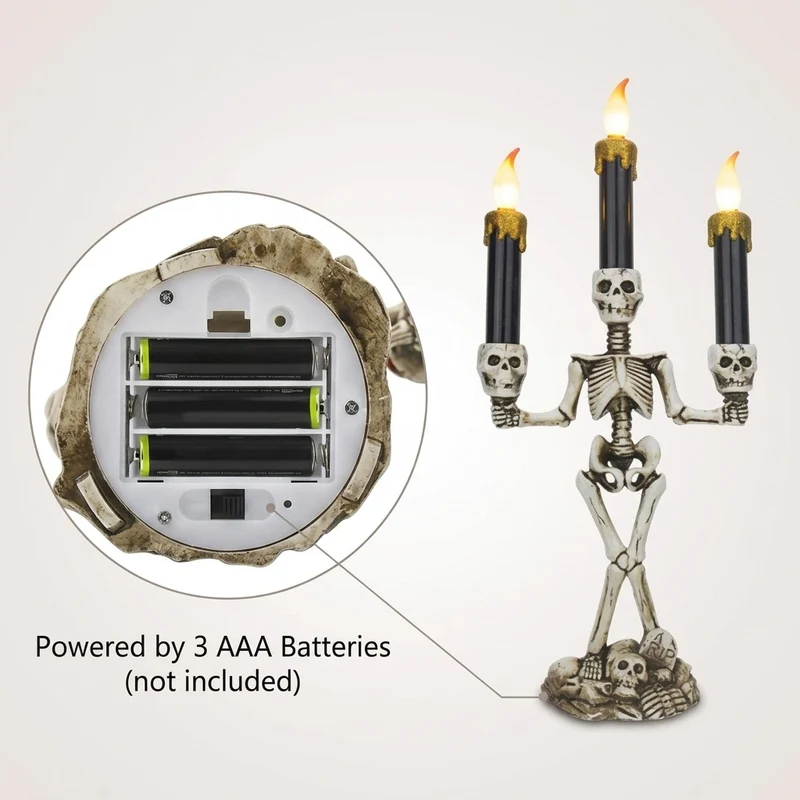 Scary Skeleton Halloween Candle Lights