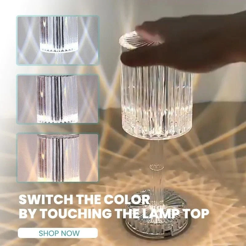 Diamond Glow Acrylic Touch Table Night Lamp