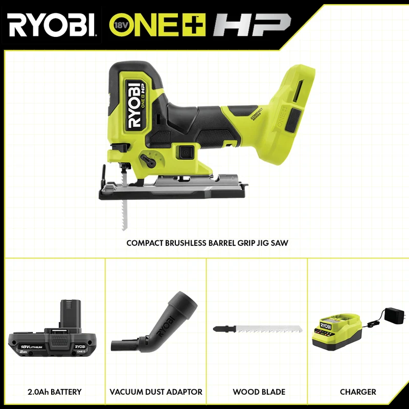 18V ONE+ HP Compact Brushless Barrel Grip Jig Saw Kit