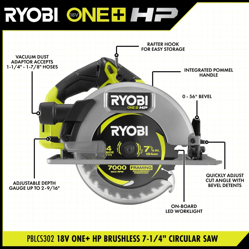 18V ONE+ HP Brushless 7-1/4" Circular Saw