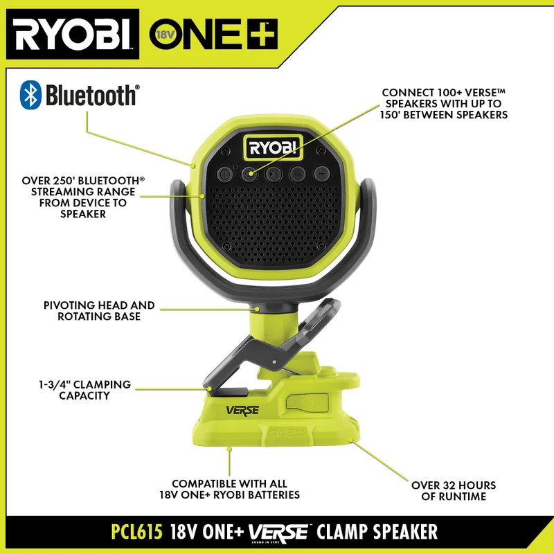 18V ONE+ VERSE Clamp Speaker