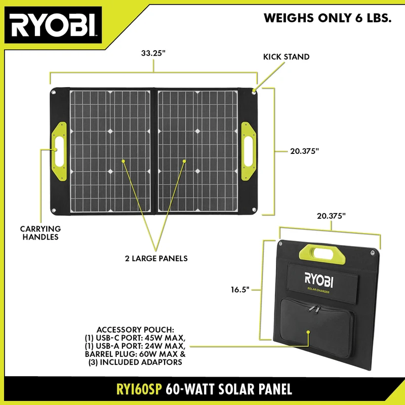 60-Watt Foldable Solar Panel