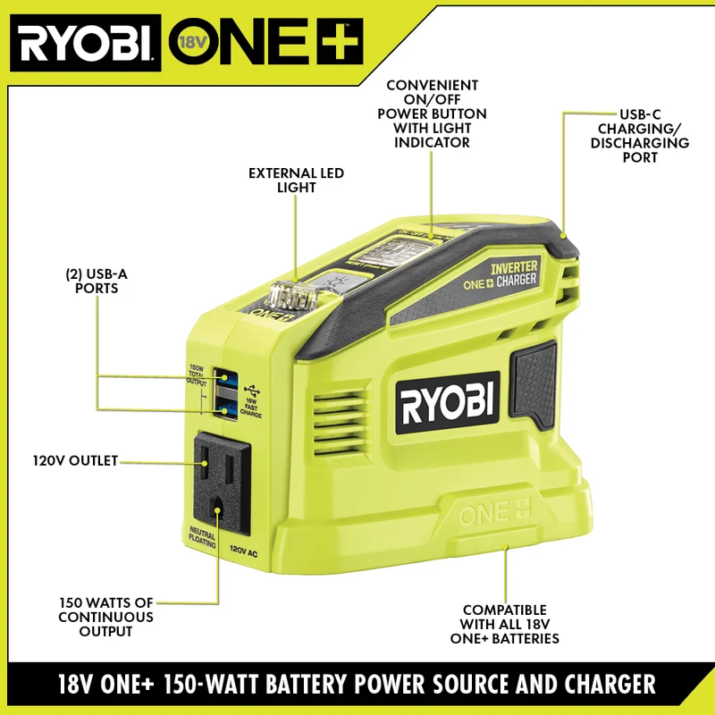 18V ONE+ 150-Watt Battery Power Source and Charger
