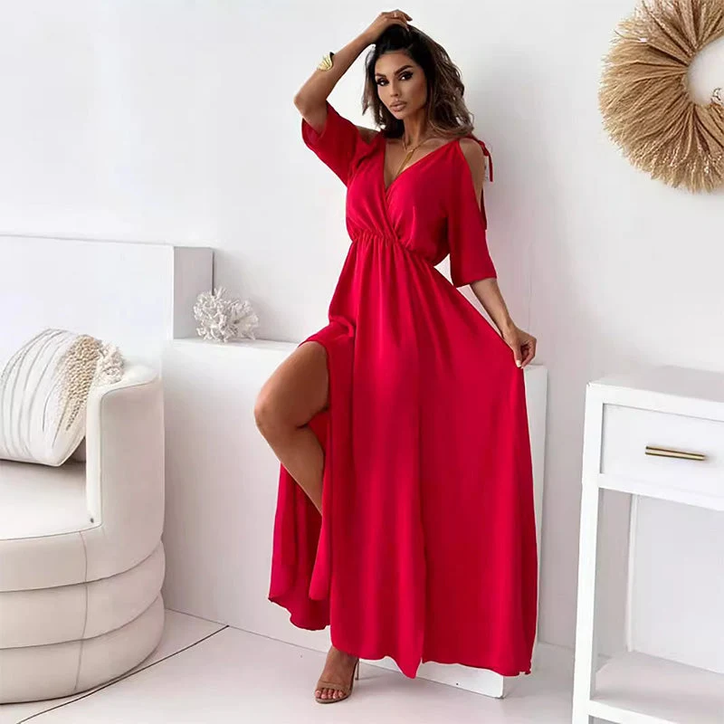 【💖Νέα Προϊόντα 2025】👗Κομψό, σέξι φόρεμα για γυναίκες με μυτερή λαιμόκοψη-GR