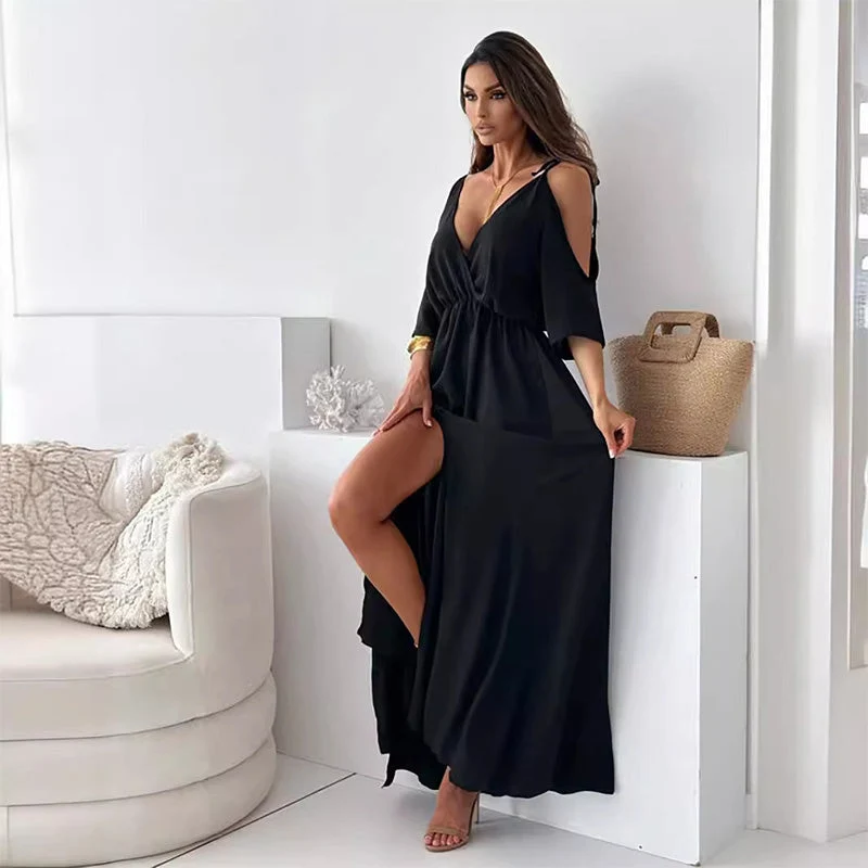 【💖Νέα Προϊόντα 2025】👗Κομψό, σέξι φόρεμα για γυναίκες με μυτερή λαιμόκοψη-GR