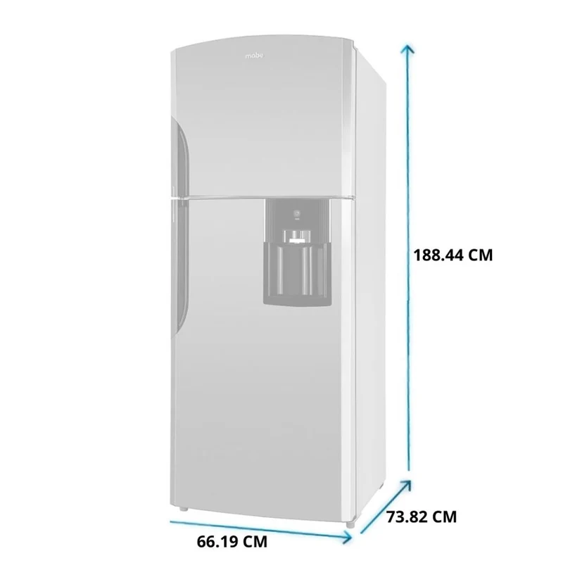 Mabe Refrigeradora Top Freezer 19 Pies Cúbicos, RMS510IAMRX0