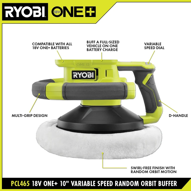 18V ONE+ 10" Variable Speed Random Orbit Buffer