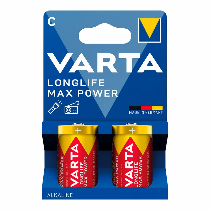 Pilas Varta longlife max power 1,5 V Tipo C LR14 (2 Unidades)