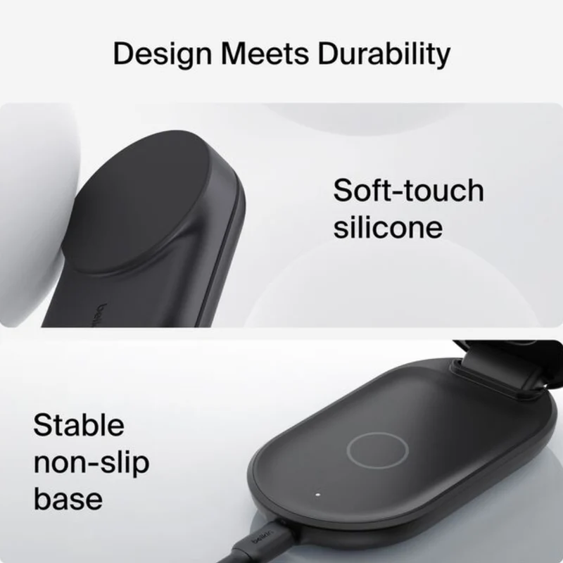 Belkin Cargador Inalámbrico Magnético 3 en 1 con Qi2 25W, WIZ037ttBK