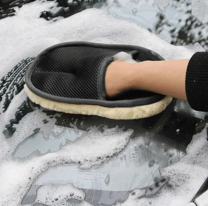 Soft Wool Car Microfiber Cleaning Gloves