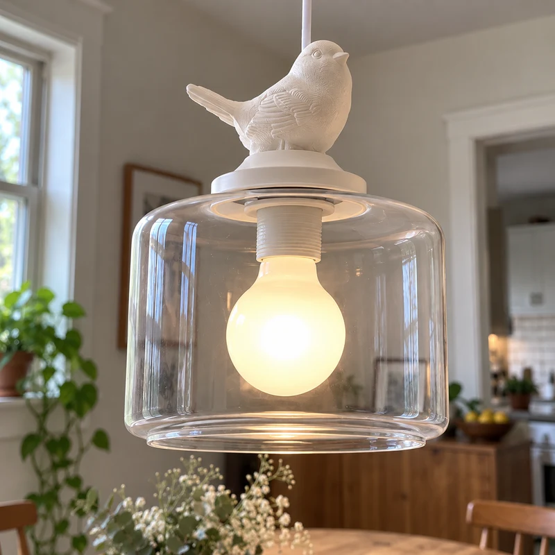 Luxury Modern Glass Shade Creative Bird Chandelier Lamp