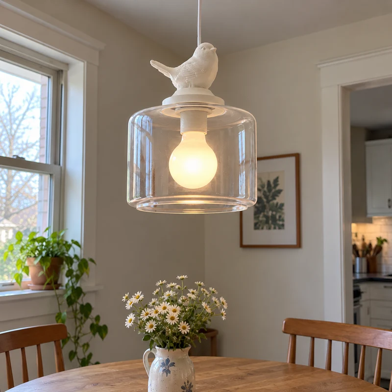 Luxury Modern Glass Shade Creative Bird Chandelier Lamp
