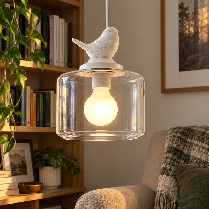Luxury Modern Glass Shade Creative Bird Chandelier Lamp