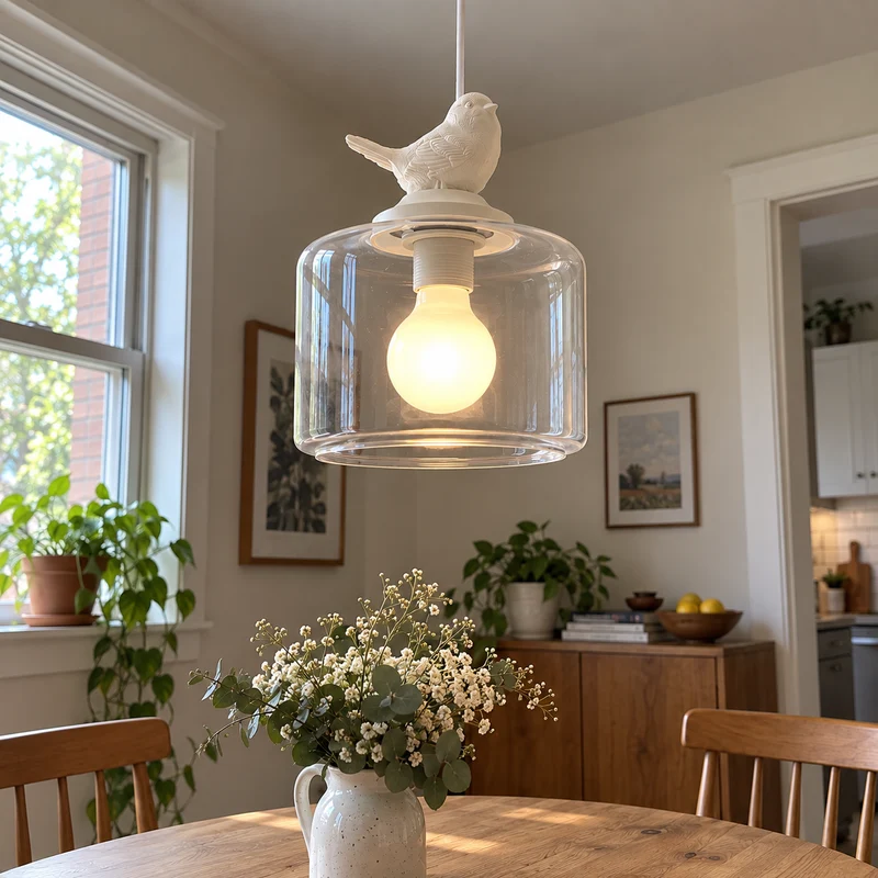 Luxury Modern Glass Shade Creative Bird Chandelier Lamp