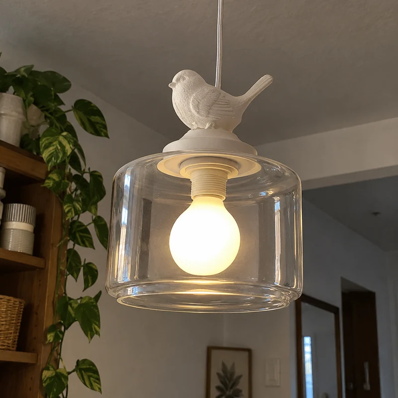 Luxury Modern Glass Shade Creative Bird Chandelier Lamp