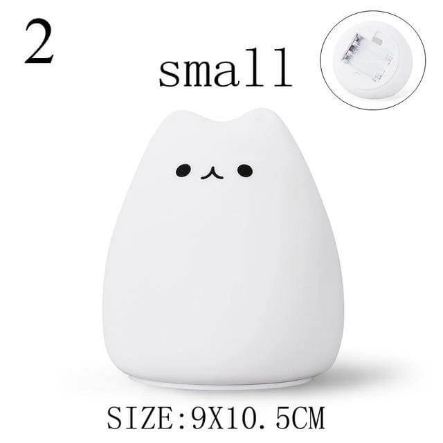 Colorful LED Silicone Touch Sensor Cat Night Lamp