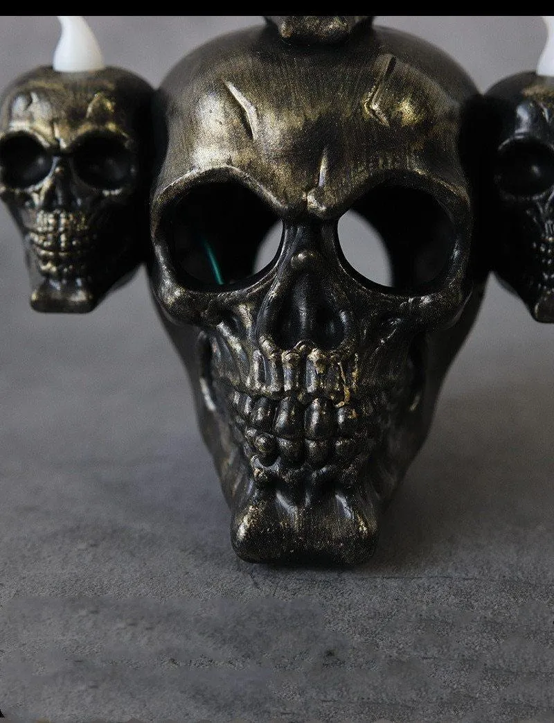 Led Candle Scary Halloween Skull Head Lamp
