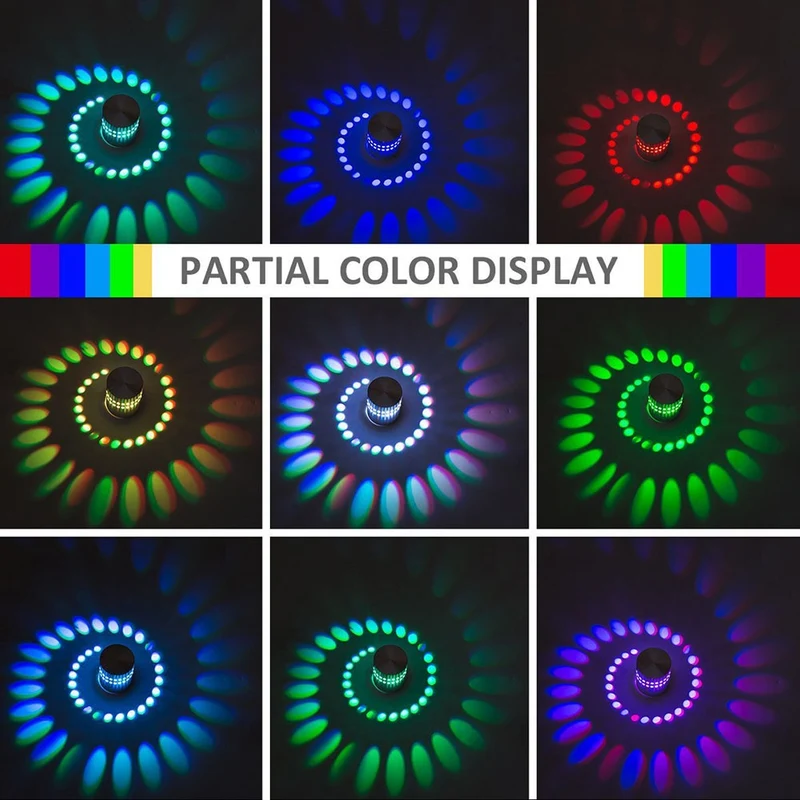 Spiral Hole RGB LED Fun Wall Light
